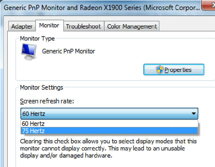 screen flicker laptop windows 7 with external monity