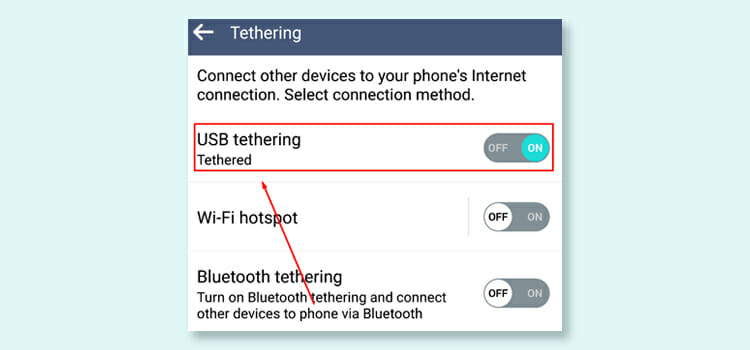 tethering usb mac