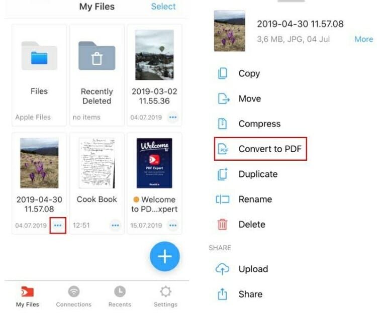how to save as pdf on iphone