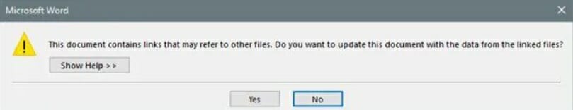 If you change the Excel file and then reopen Word, it will prompt you to update the document with the updated information from the linked documents.