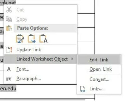 Linked Worksheet Object