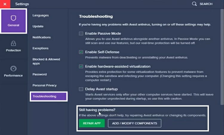 customer experience enhance error on avast boot scanner