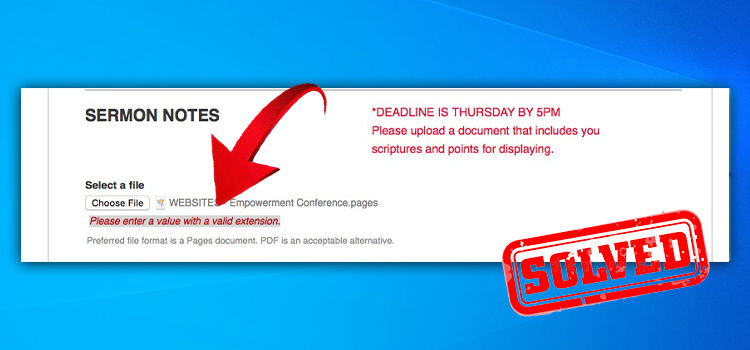 Please Enter a Value with A Valid Extension (How to Fix)