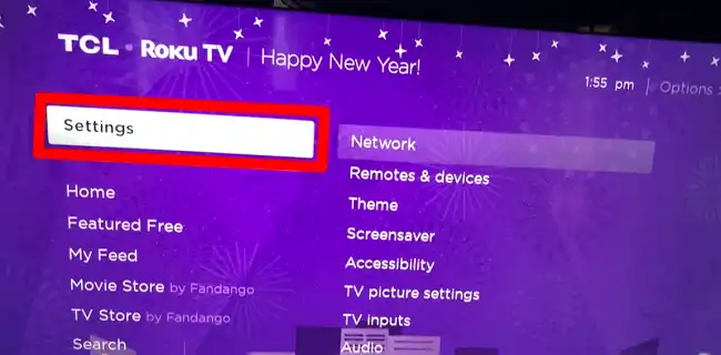 Access Roku TV Settings